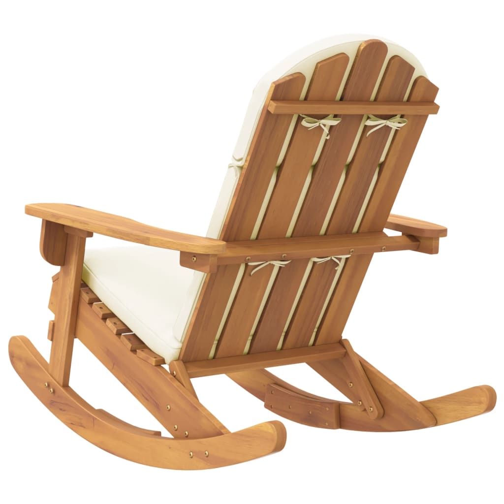 Sedia a Dondolo Adirondack con Cuscini Legno Massello di Acacia | homemem39