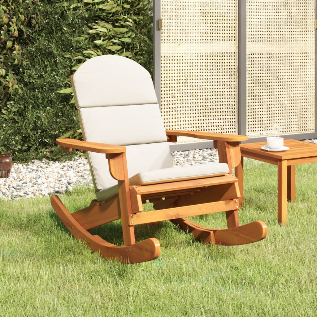 Sedia a Dondolo Adirondack con Cuscini Legno Massello di Acacia | homemem39
