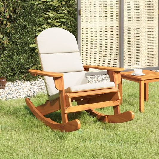 Sedia a Dondolo Adirondack con Cuscini Legno Massello di Acacia | homemem39