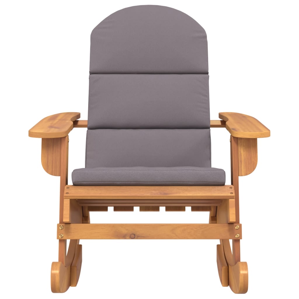 Sedia a Dondolo Adirondack con Cuscini Legno Massello di Acacia