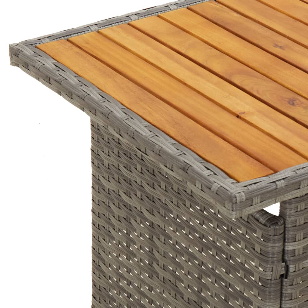 Set Divani da Giardino 3 pz con Cuscini in Polyrattan Grigio