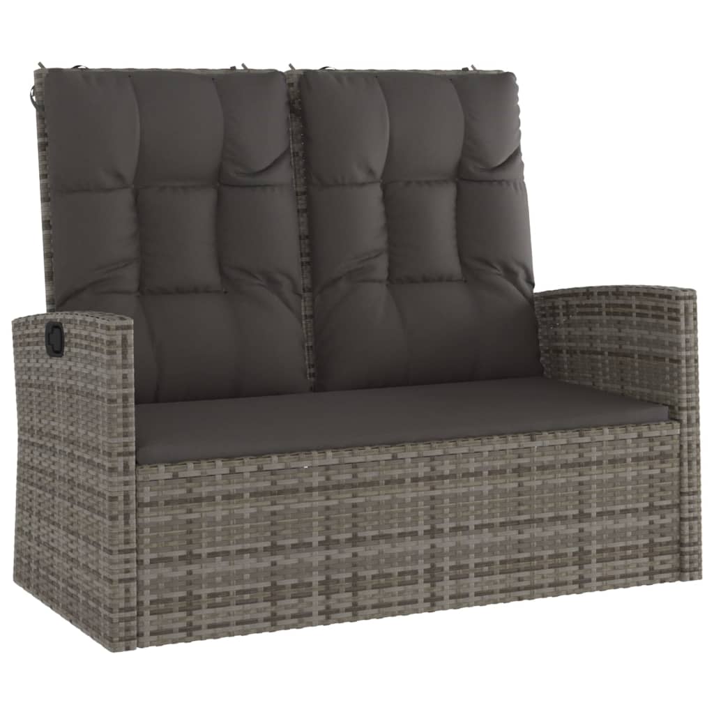 Set Divani da Giardino 4 pz con Cuscini in Polyrattan Grigio