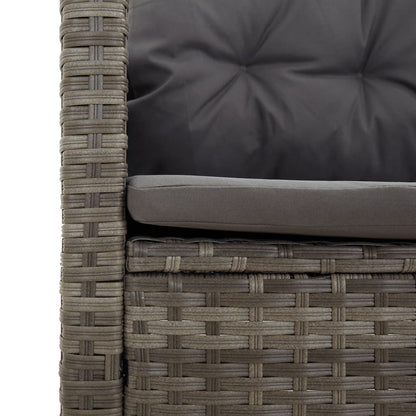Set Divani da Giardino 4 pz con Cuscini in Polyrattan Grigio