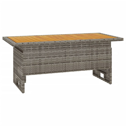 Tavolo Giardino Grigio 100x50x43/63 Massello Acacia Polyrattan - homemem39