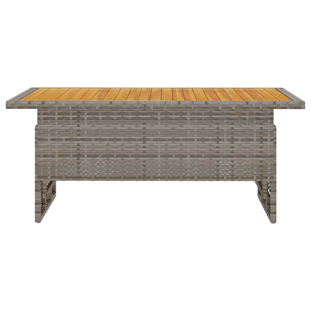 Tavolo Giardino Grigio 100x50x43/63 Massello Acacia Polyrattan | homemem39