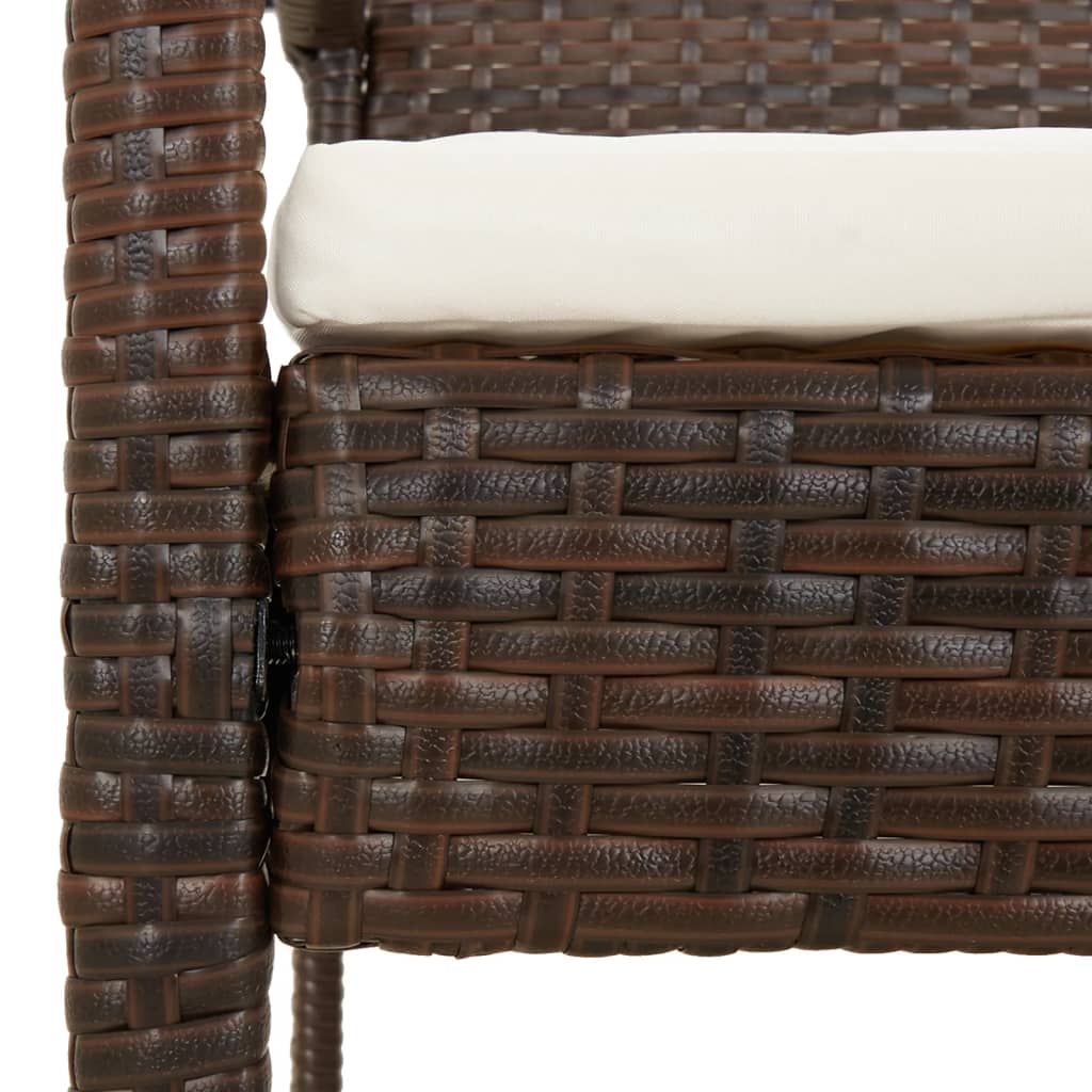 Panca da Giardino con Cuscino Marrone 105 cm in Polyrattan | homemem39