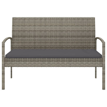 Panca da Giardino con Cuscino Grigia 105 cm in Polyrattan | homemem39