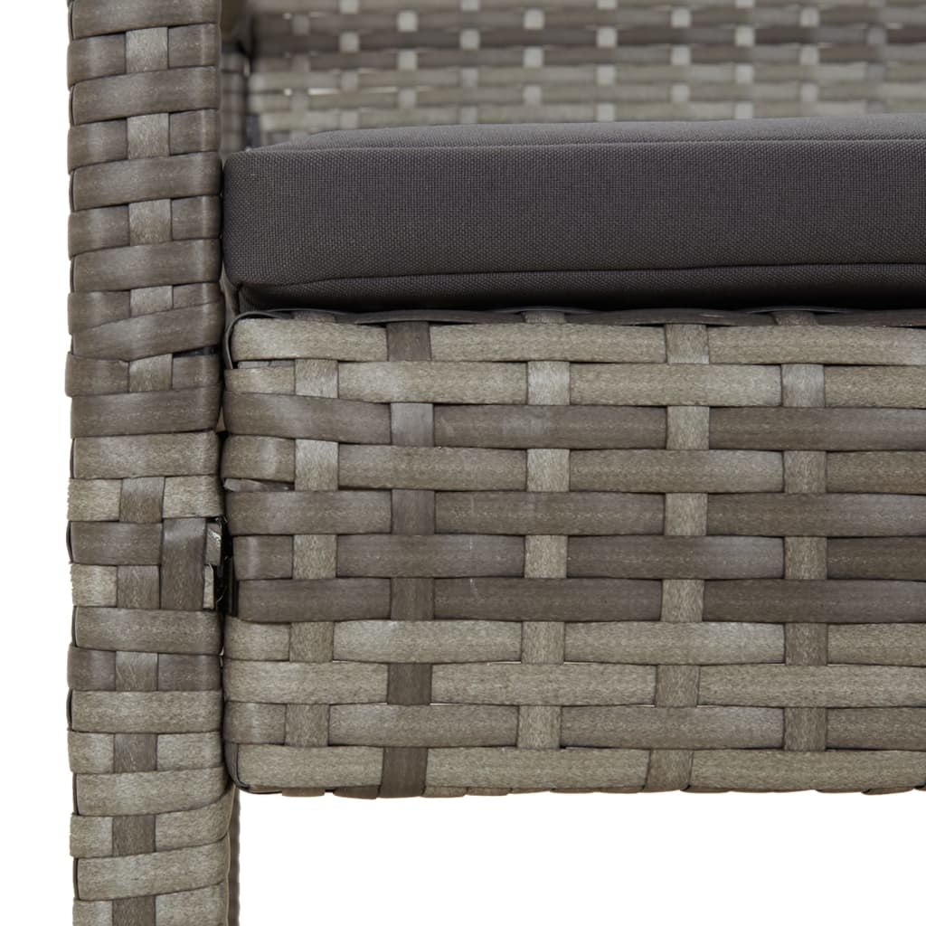 Panca da Giardino con Cuscino Grigia 105 cm in Polyrattan | homemem39