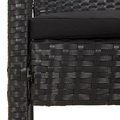 Panca da Giardino con Cuscino Nera 105 cm in Polyrattan | homemem39