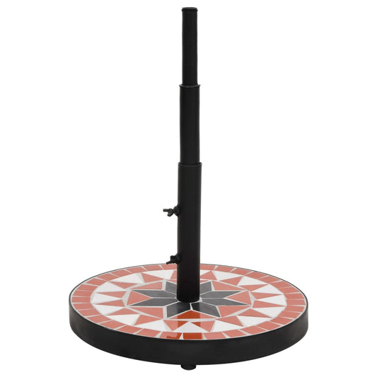 Base per Ombrellone Terracotta e Bianco Rotonda 12 kg - homemem39