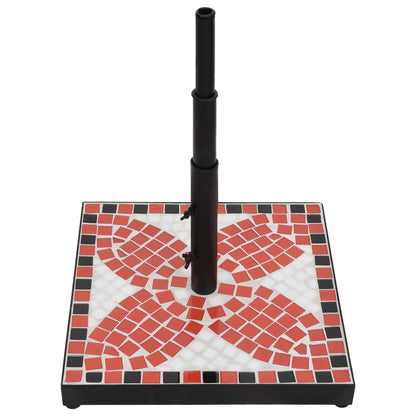 Base per Ombrellone Terracotta e Bianco Quadrata 12 kg - homemem39