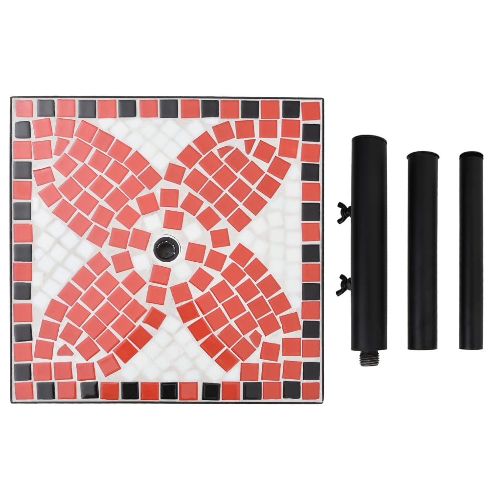 Base per Ombrellone Terracotta e Bianco Quadrata 12 kg - homemem39