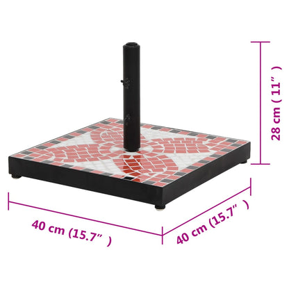 Base per Ombrellone Terracotta e Bianco Quadrata 12 kg | homemem39