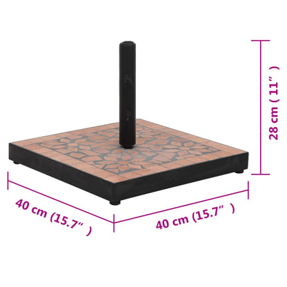 Quadratischer Schirmständer aus Terrakotta, 12 kg