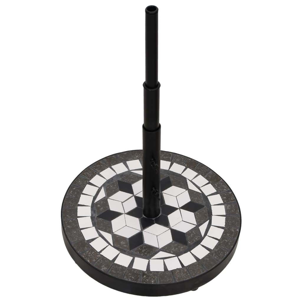 Base per Ombrellone Nero e Bianco Rotonda 12 kg | homemem39
