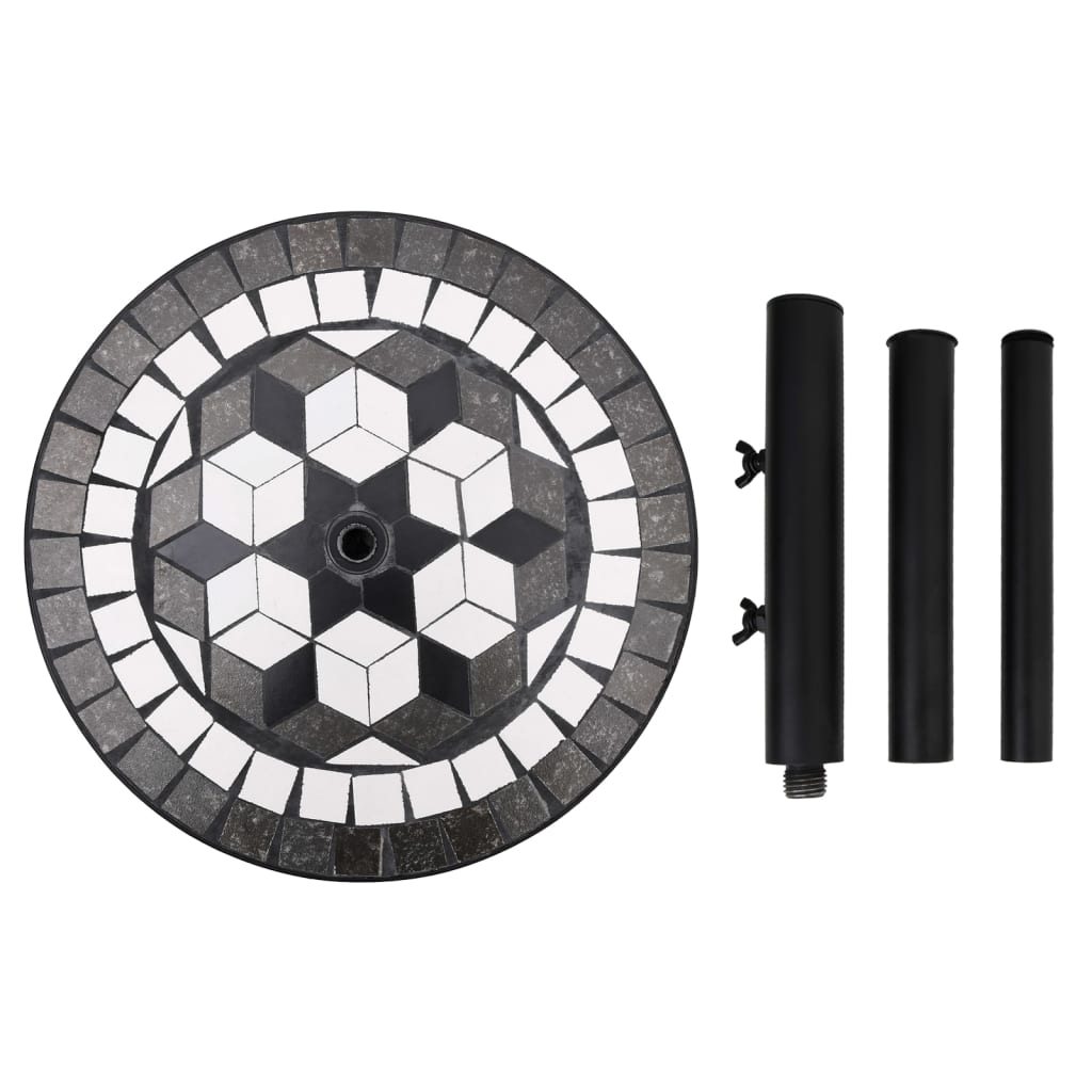 Base per Ombrellone Nero e Bianco Rotonda 12 kg | homemem39