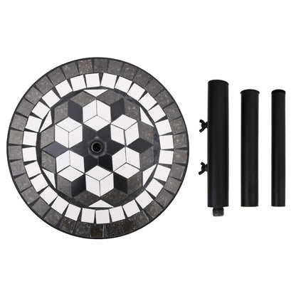 Base per Ombrellone Nero e Bianco Rotonda 12 kg - homemem39