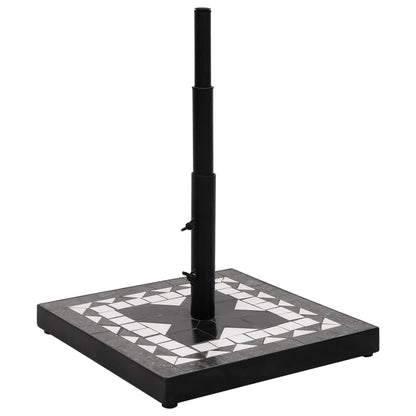 Base per Ombrellone Nero e Bianco Quadrata 12 kg | homemem39