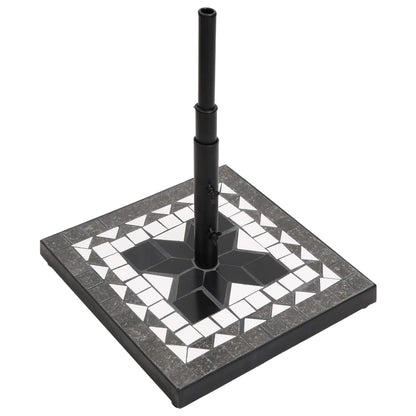 Base per Ombrellone Nero e Bianco Quadrata 12 kg | homemem39
