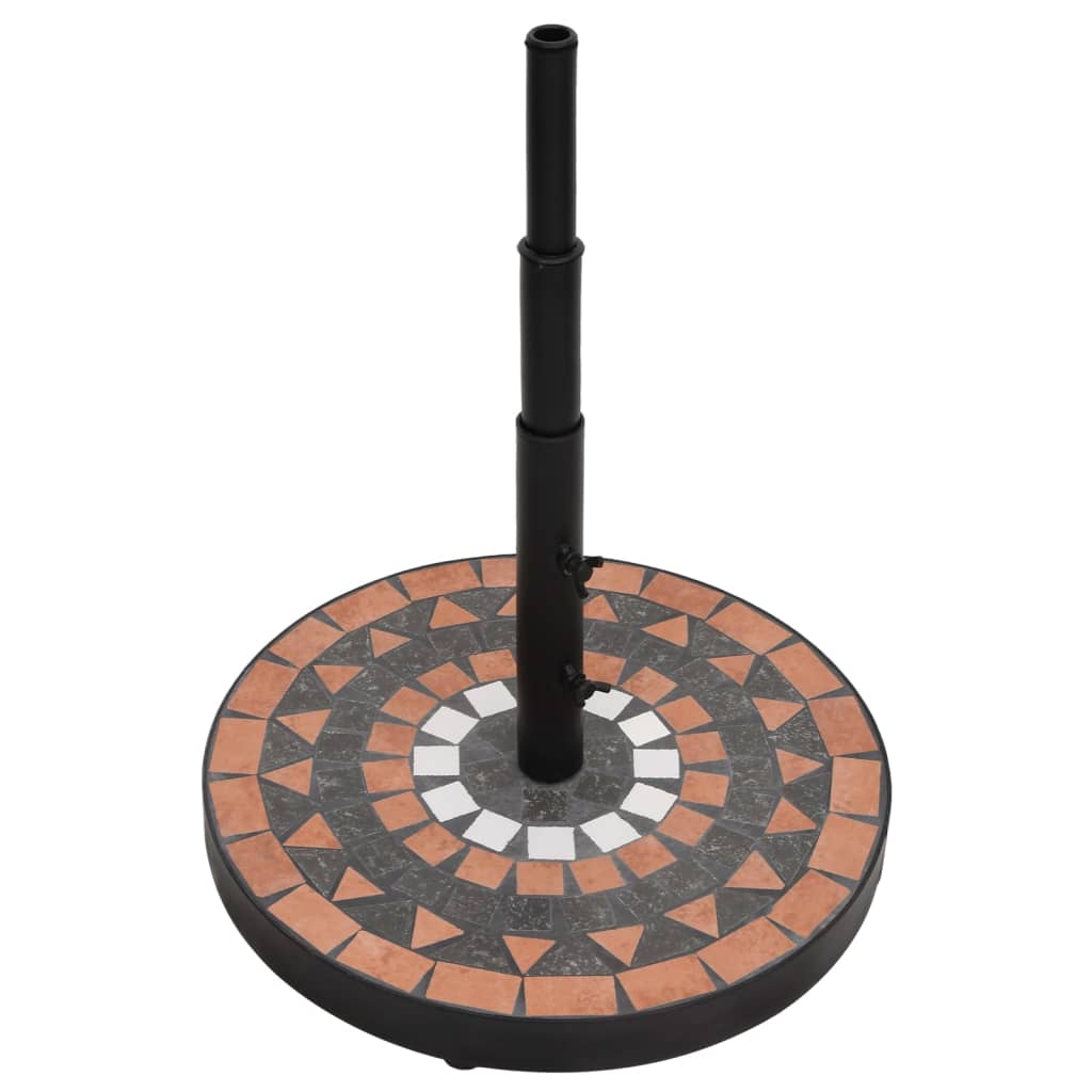Base per Ombrellone Terracotta e Bianco Rotonda 12 kg | homemem39