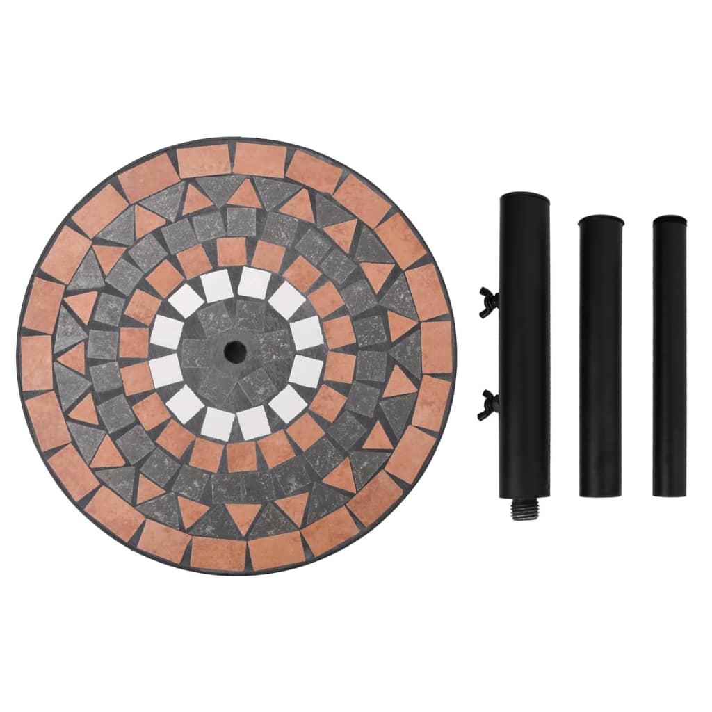 Base per Ombrellone Terracotta e Bianco Rotonda 12 kg | homemem39