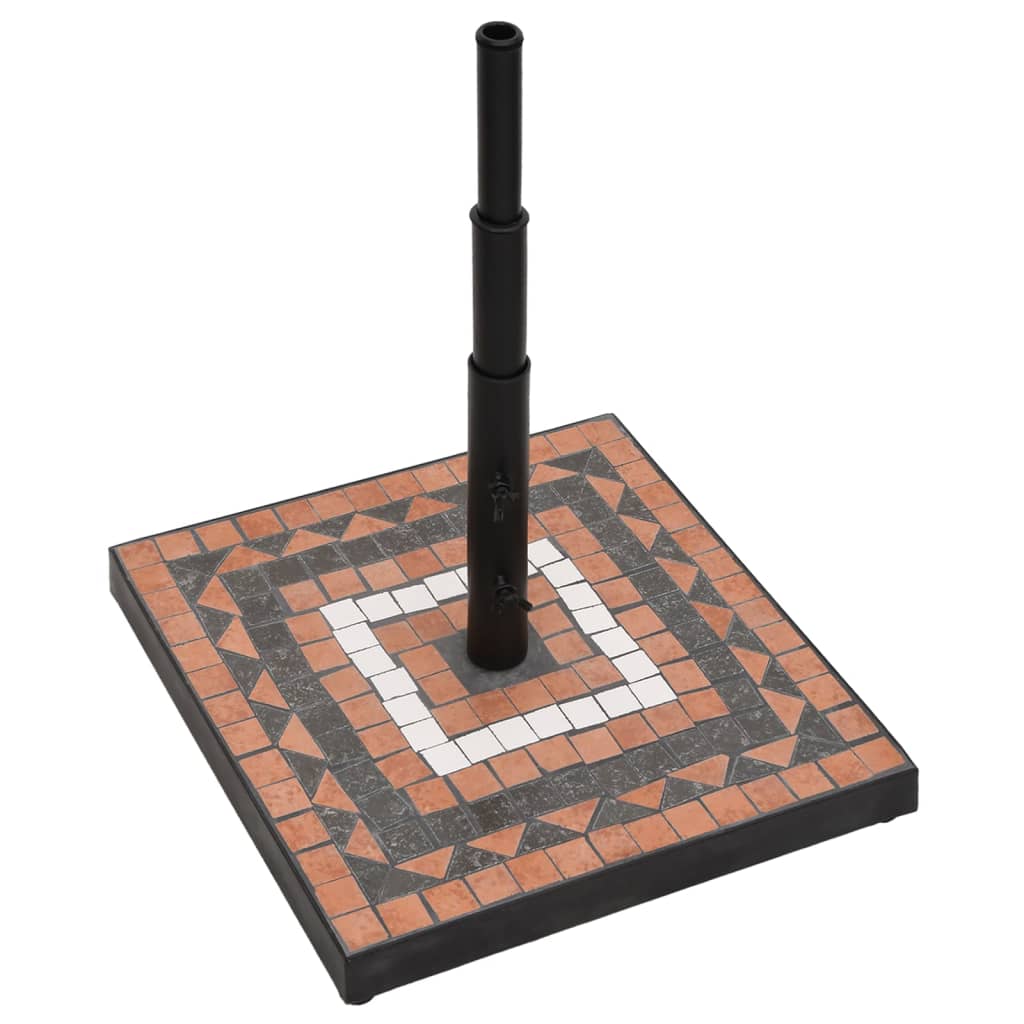 Base per Ombrellone Terracotta e Bianco Quadrata 12 kg | homemem39