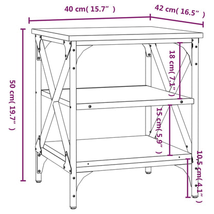 Tavolini 2 pz Neri 40x42x50 cm in Legno Multistrato