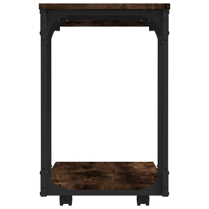 Tavolino con Ruote Rovere Fumo 50x35x55,5 cm Legno Multistrato - homemem39