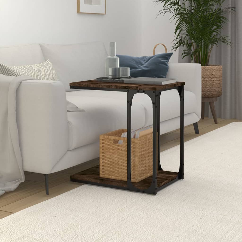 Tavolino da Salotto Rovere Fumo 50x35x52 cm Legno Multistrato | homemem39