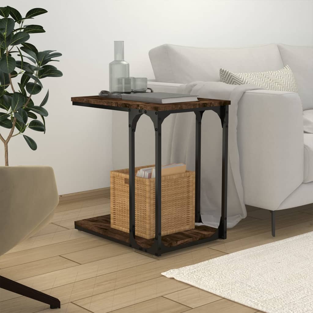Tavolino da Salotto Rovere Fumo 50x35x52 cm Legno Multistrato | homemem39