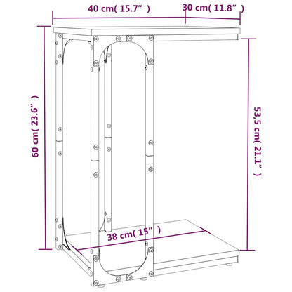 Tavolino Rovere Marrone 40x30x60 cm in Legno Multistrato - homemem39