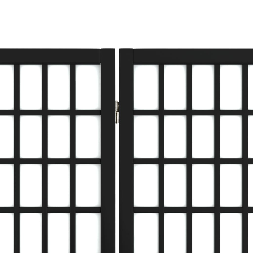 Divisorio Pieghevole 5 Pannelli Stile Giapponese 200x170cm Nero - homemem39