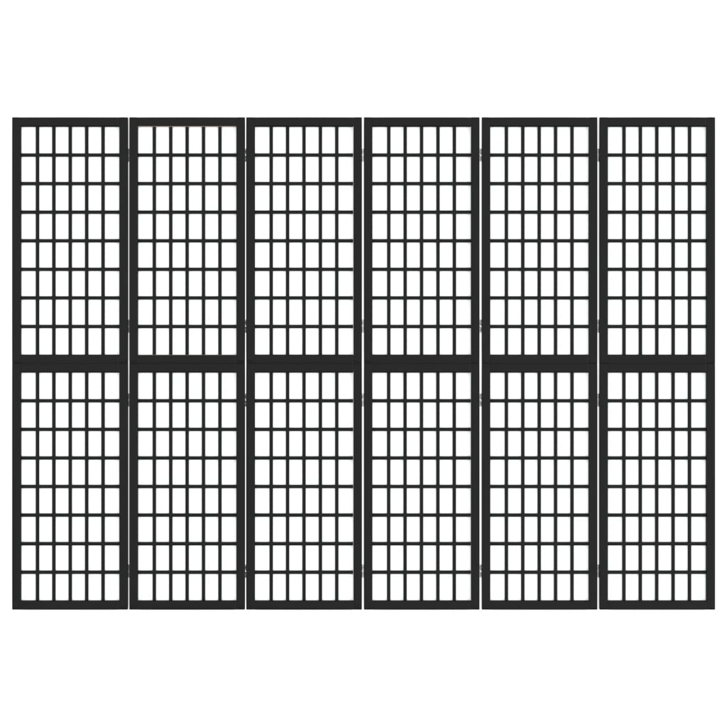 Divisorio Pieghevole 6 Pannelli Stile Giapponese 240x170cm Nero - homemem39
