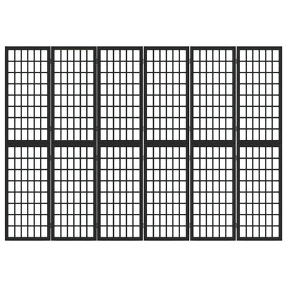 Divisorio Pieghevole 6 Pannelli Stile Giapponese 240x170cm Nero - homemem39