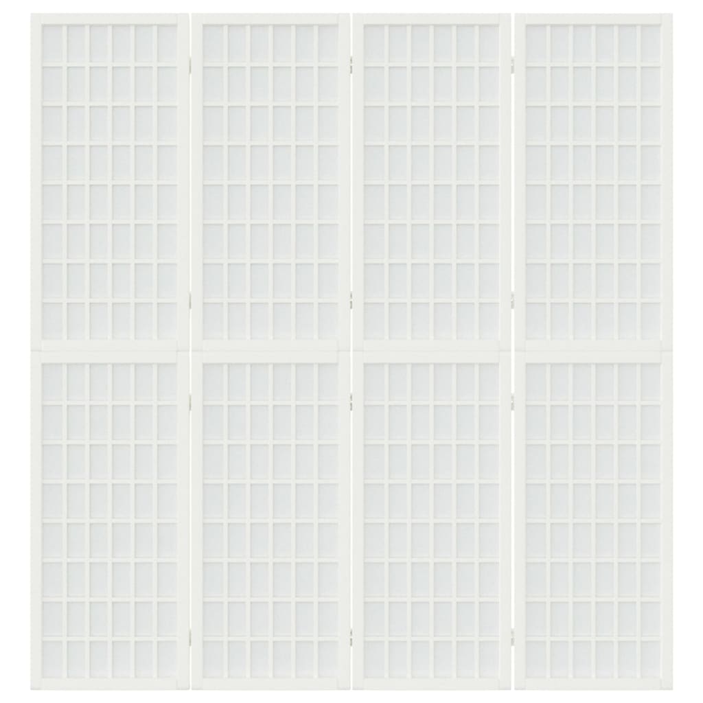 Divisorio Pieghevole 4 Pannelli Stile Giapponese 160x170 Bianco - homemem39