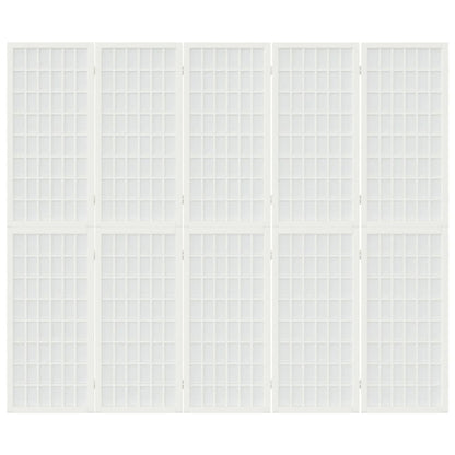 Divisorio Pieghevole 5 Pannelli Stile Giapponese 200x170 Bianco - homemem39