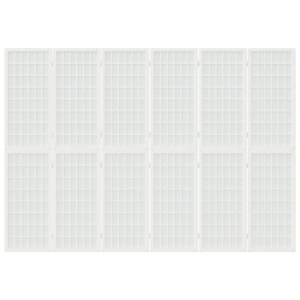 Divisorio Pieghevole 6 Pannelli Stile Giapponese 240x170 Bianco - homemem39
