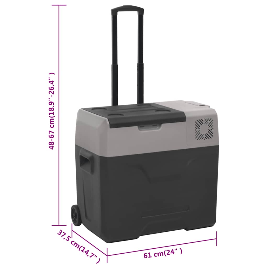 Borsa Frigo con Manico e Ruote Nera e Grigia 40 L Polipropilene | homemem39
