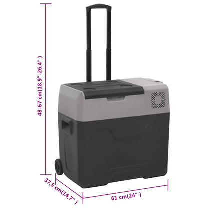 Borsa Frigo con Manico e Ruote Nera e Grigia 40 L Polipropilene | homemem39