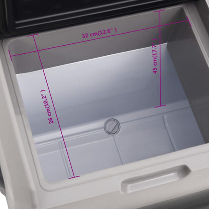 Borsa Frigo con Manico e Ruote Nera e Grigia 50 L Polipropilene | homemem39