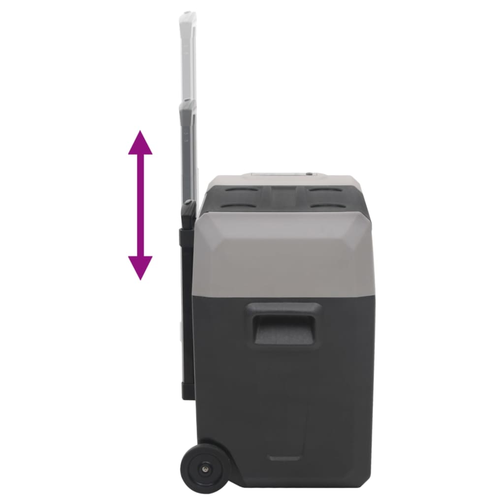 Borsa Frigo con Manico e Ruote Nera e Grigia 50 L Polipropilene | homemem39