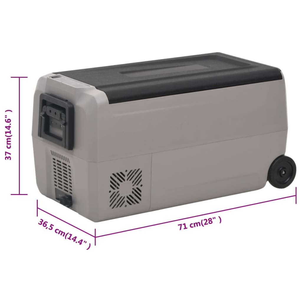 Borsa Frigo con Manico e Ruote Nera e Grigia 36 L PP e PE | homemem39
