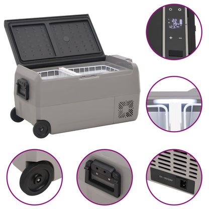 Borsa Frigo con Manico e Ruote Nera e Grigia 50 L PP e PE | homemem39