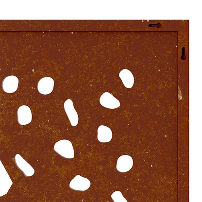 Decorazione Muro da Giardino 105x55 cm Foglia Acciaio Corten | homemem39