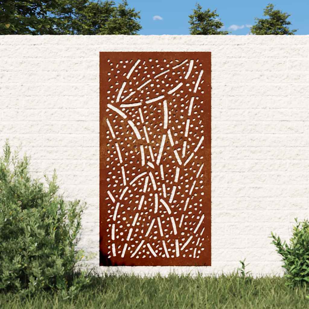 Decorazione Muro da Giardino 105x55 cm Foglia Acciaio Corten | homemem39
