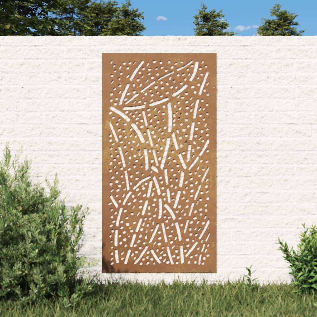 Decorazione Muro da Giardino 105x55 cm Foglia Acciaio Corten - homemem39