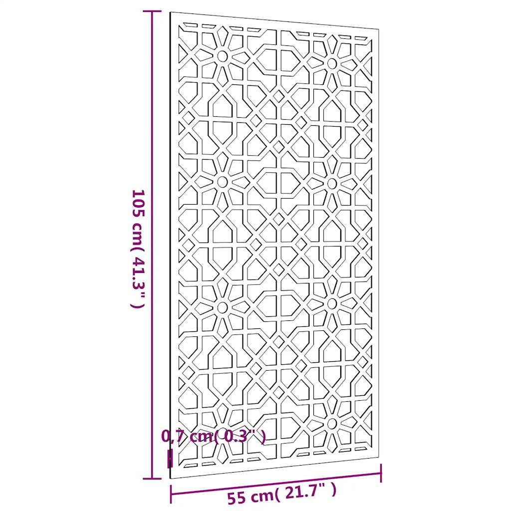 Decorazione Muro da Giardino 105x55 cm Moresco Acciaio Corten | homemem39