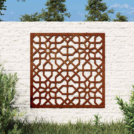 Decorazione Muro da Giardino 55x55 cm Moresco Acciaio Corten