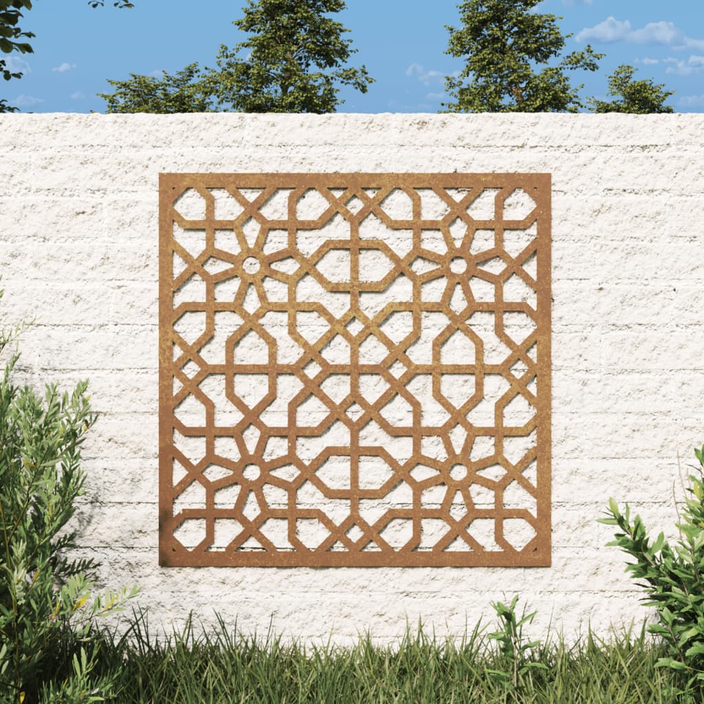 Decorazione Muro da Giardino 55x55 cm Moresco Acciaio Corten - homemem39