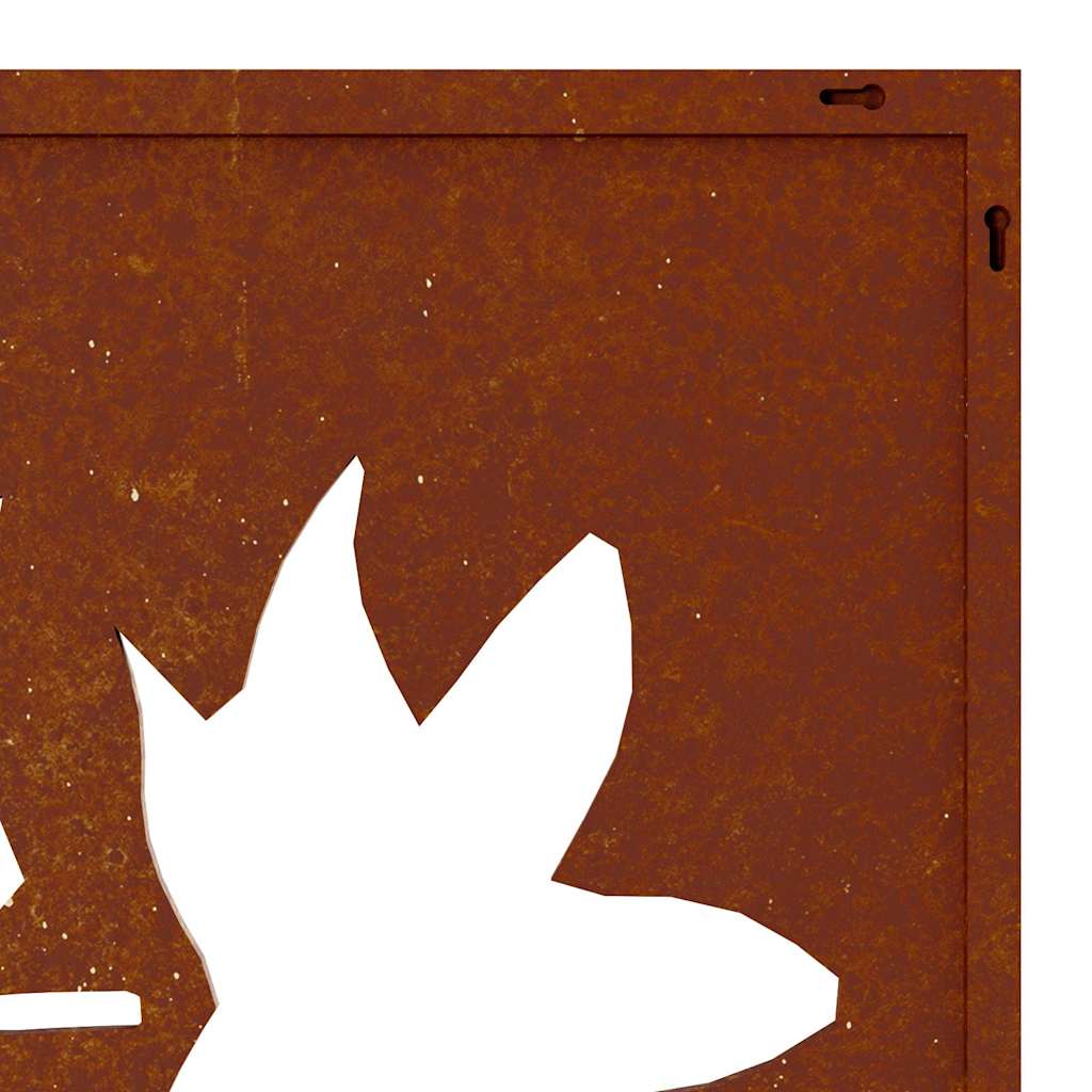 Decorazione Muro Giardino 105x55 cm Foglia Acero Acciaio Corten | homemem39